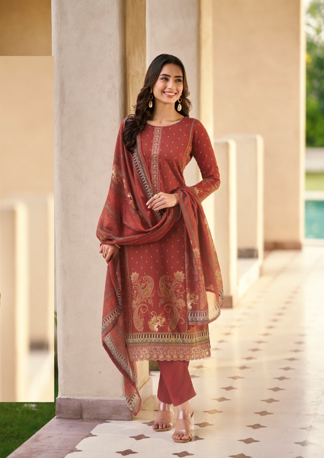 Hermitage Paisely Vol 2 Finest Printed Lawn Cotton Dress Material