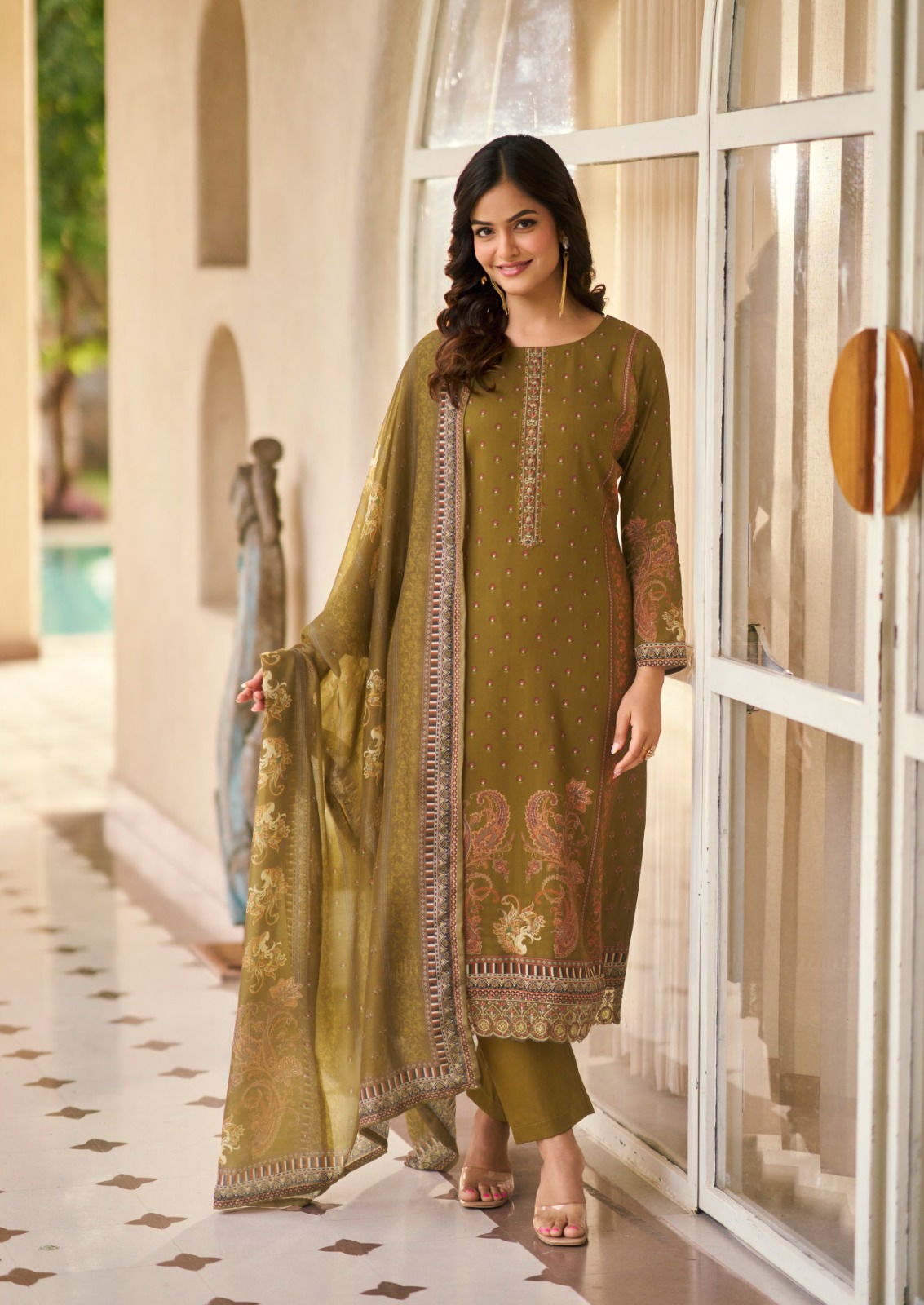 Hermitage Paisely Vol 2 Finest Printed Lawn Cotton Dress Material