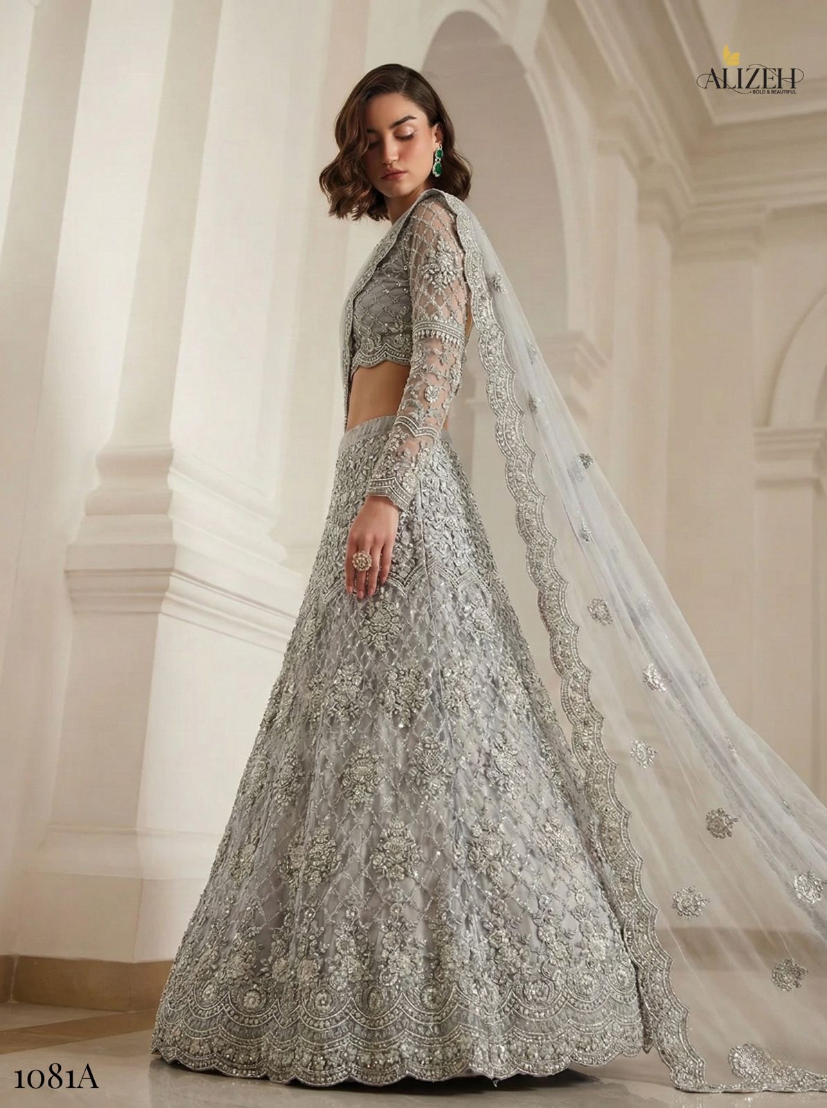 Alizeh Bridal Heritage Colours 1081 Heavy Work Wedding Designer Lehenga Choli