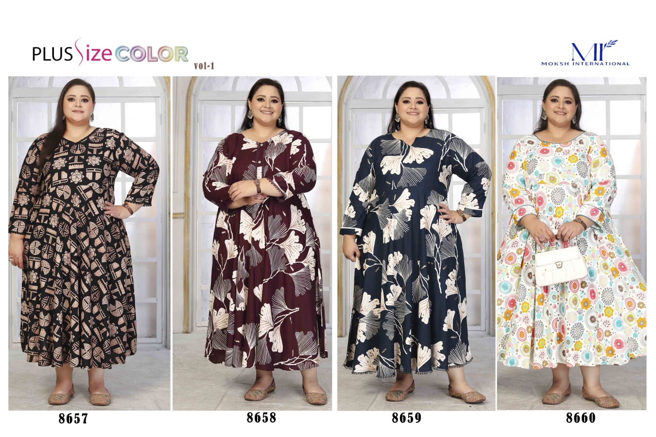 Moksh Plus Size Color Vol 1 Rayon Printed Plus Size Kurti Collection
