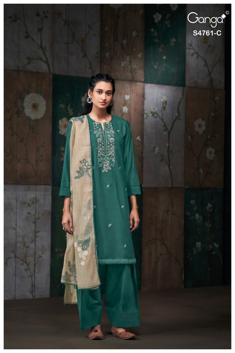 Ganga Kalista 4761 Silk Embroidered Salwar Kameez