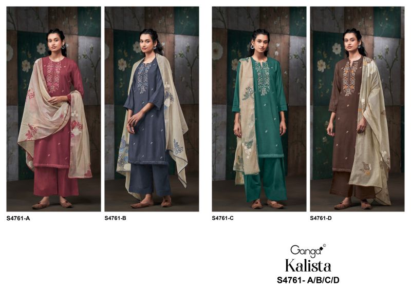 Ganga Kalista 4761 Silk Embroidered Salwar Kameez