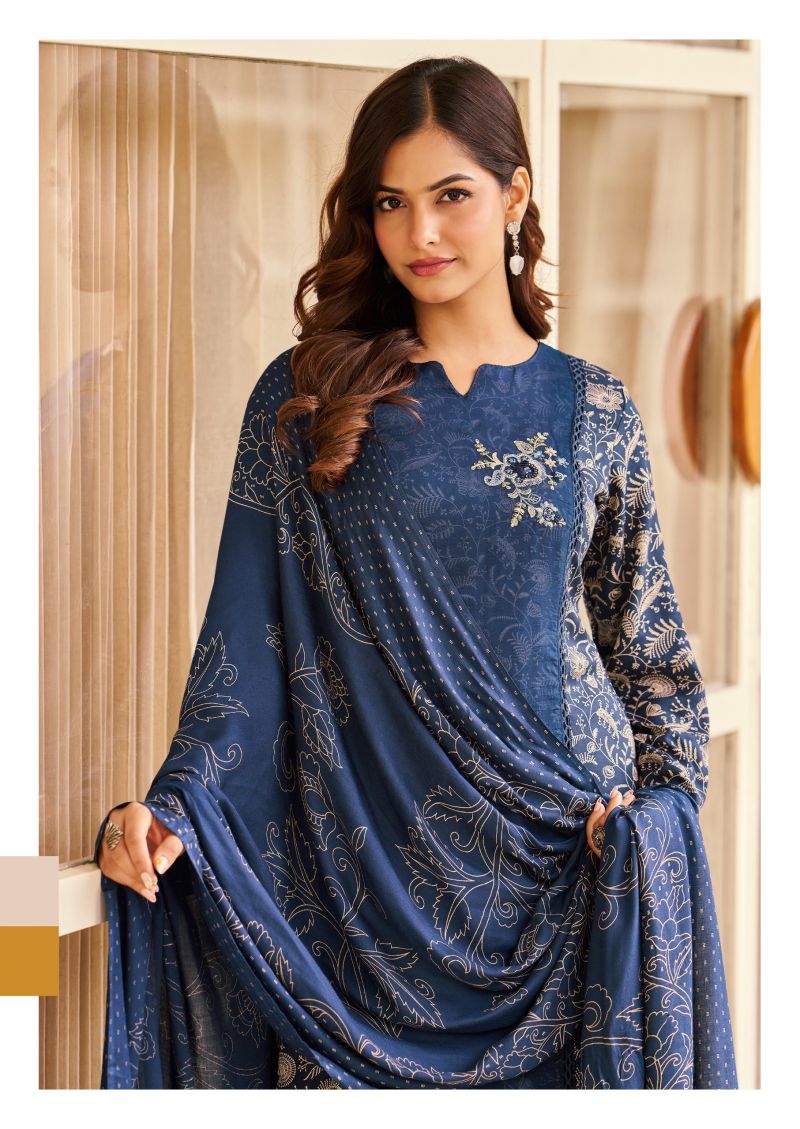Hermitage Hassal Viscose Cotton Printed Dress Material Collection