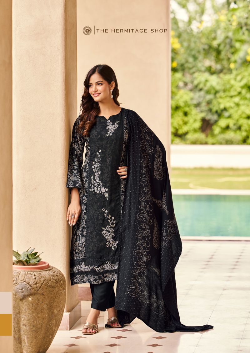 Hermitage Hassal Viscose Cotton Printed Dress Material Collection